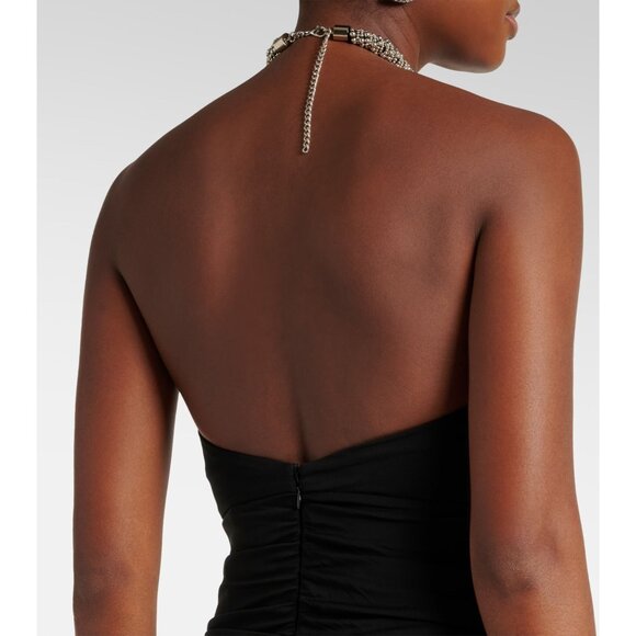 Jonathan Simkhai Annabelle Halter Gown in Black 8 New Womens Maxi Dress - Picture 14 of 16